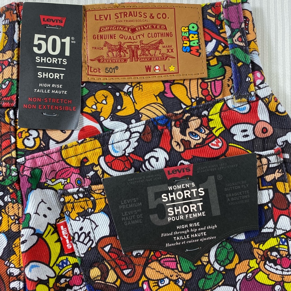 Levi’s x Super Mario 501 High Rise Jean Shorts - Picture 12 of 12